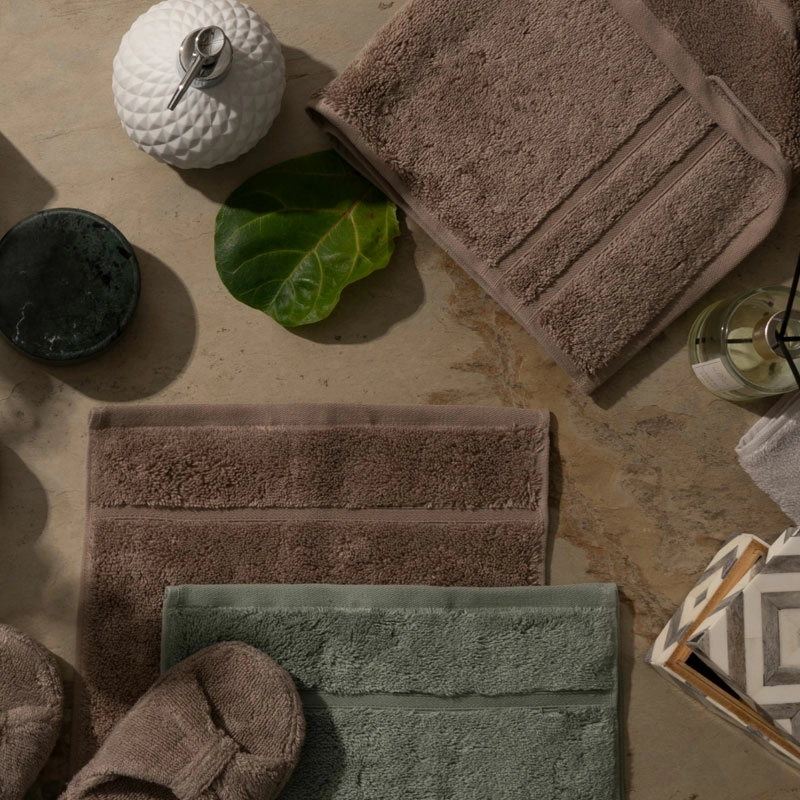 5 Полотенце махровое Pappel Cirrus/S 70x140, хаки фото 2