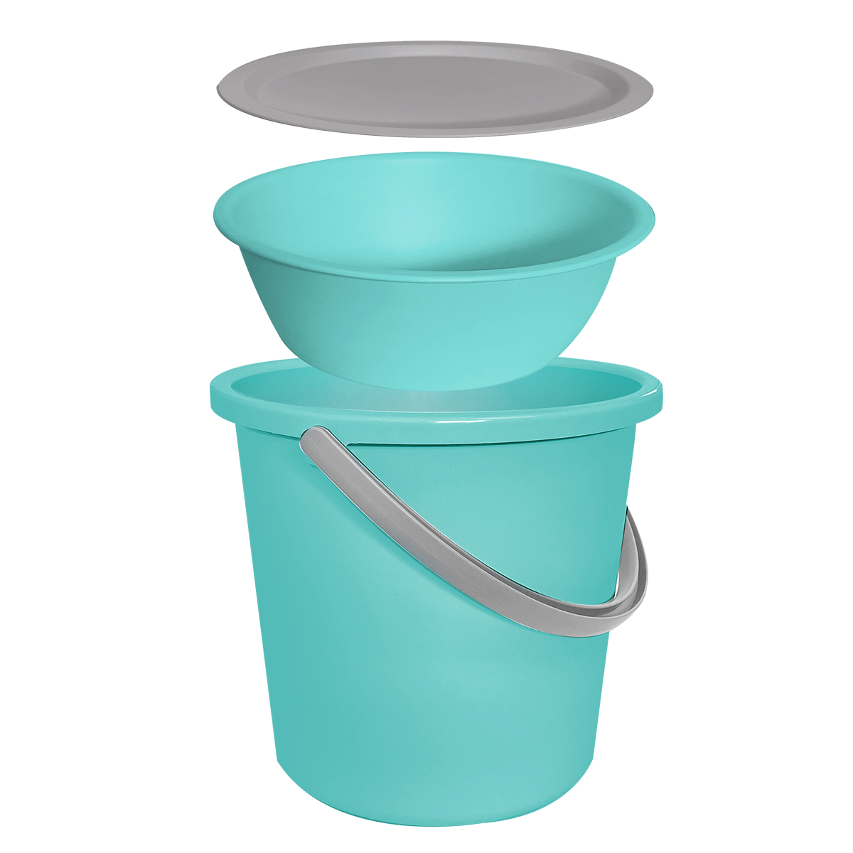 Набор Hausmann Peak: ведро 13л, таз 4л, крышка фото 4