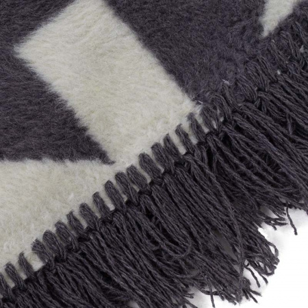 Плед 150x200см Pappel Scotch Jacquard, серый с белым фото 2