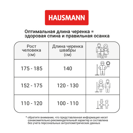 Швабра для пола с длинной ручкой для больших помещений Hausmann Professional HM-1760A* фото 23